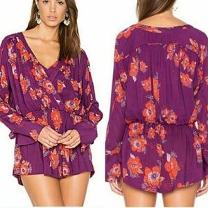 FREE PEOPLE Tuscan Dreams Purple Floral Tunic Dress NWT sz S